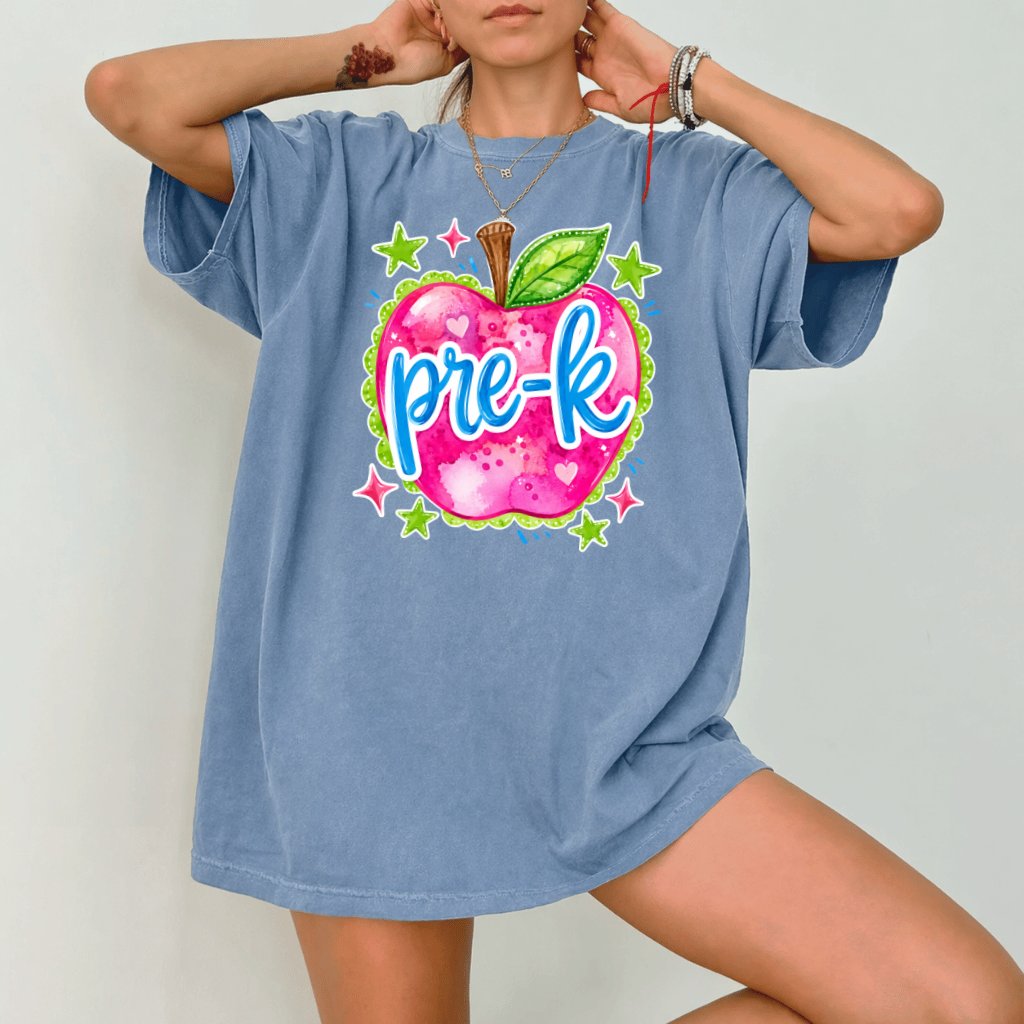 Comfort Colors Pre-K Teacher Shirt – Coquette Back to School Gift - back view