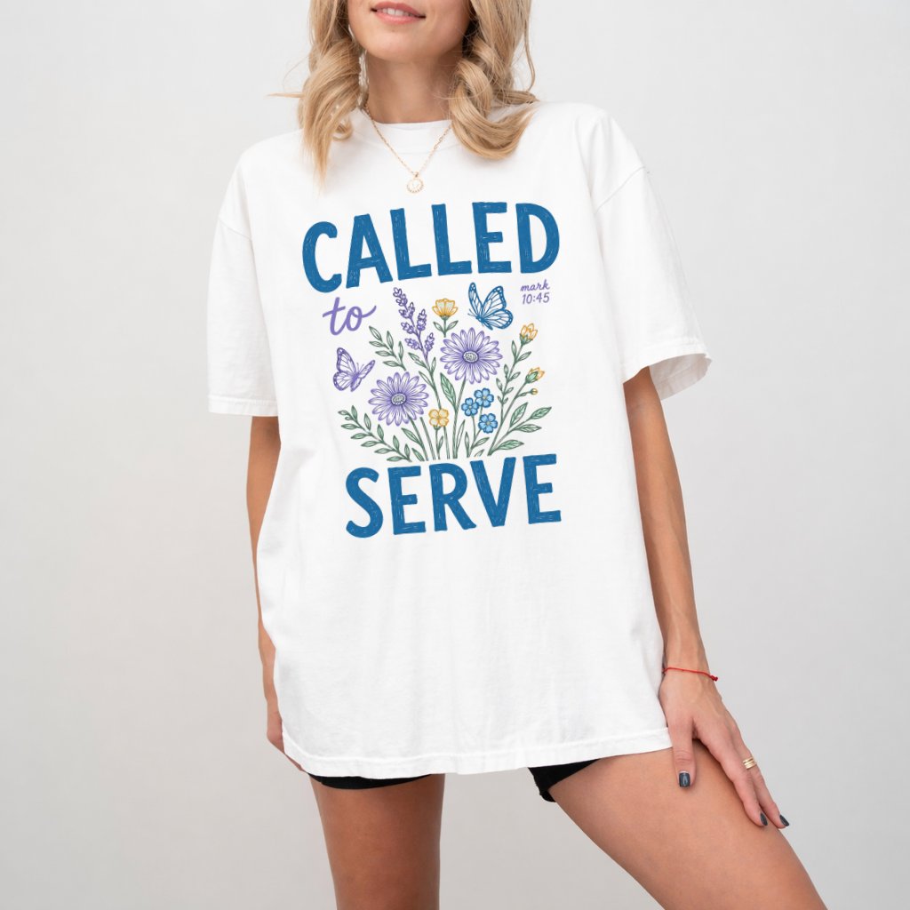 Comfort Colors Called to Serve Shirt – Gift for Christians Bible Tee - detail view