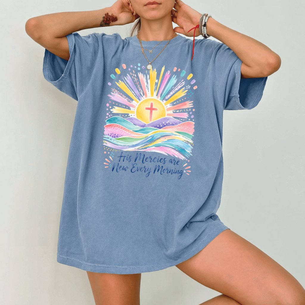 Comfort Colors His Mercies Are New Shirt – Gift for Christians - back view