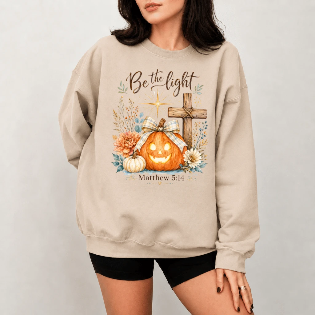 Be the Light Matthew 5:14 Sweatshirt – Gift for Christians - back view