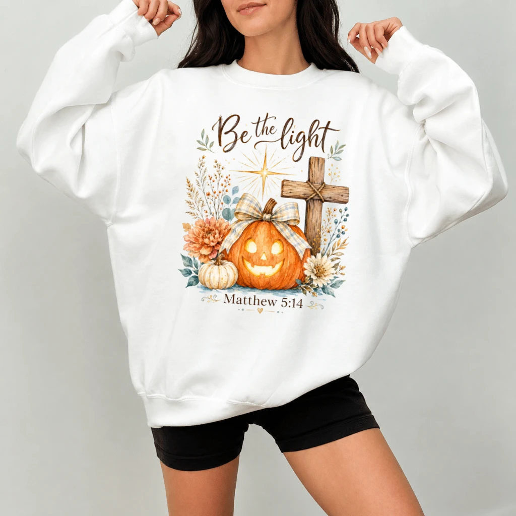 Be the Light Matthew 5:14 Sweatshirt – Gift for Christians - detail view