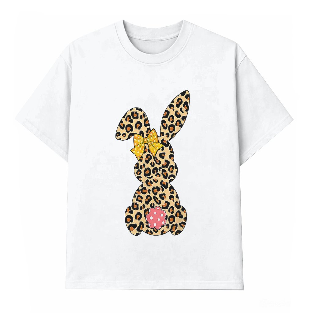 Leopards Bunny T-shirt Easter – Cute Gift for Her - front view