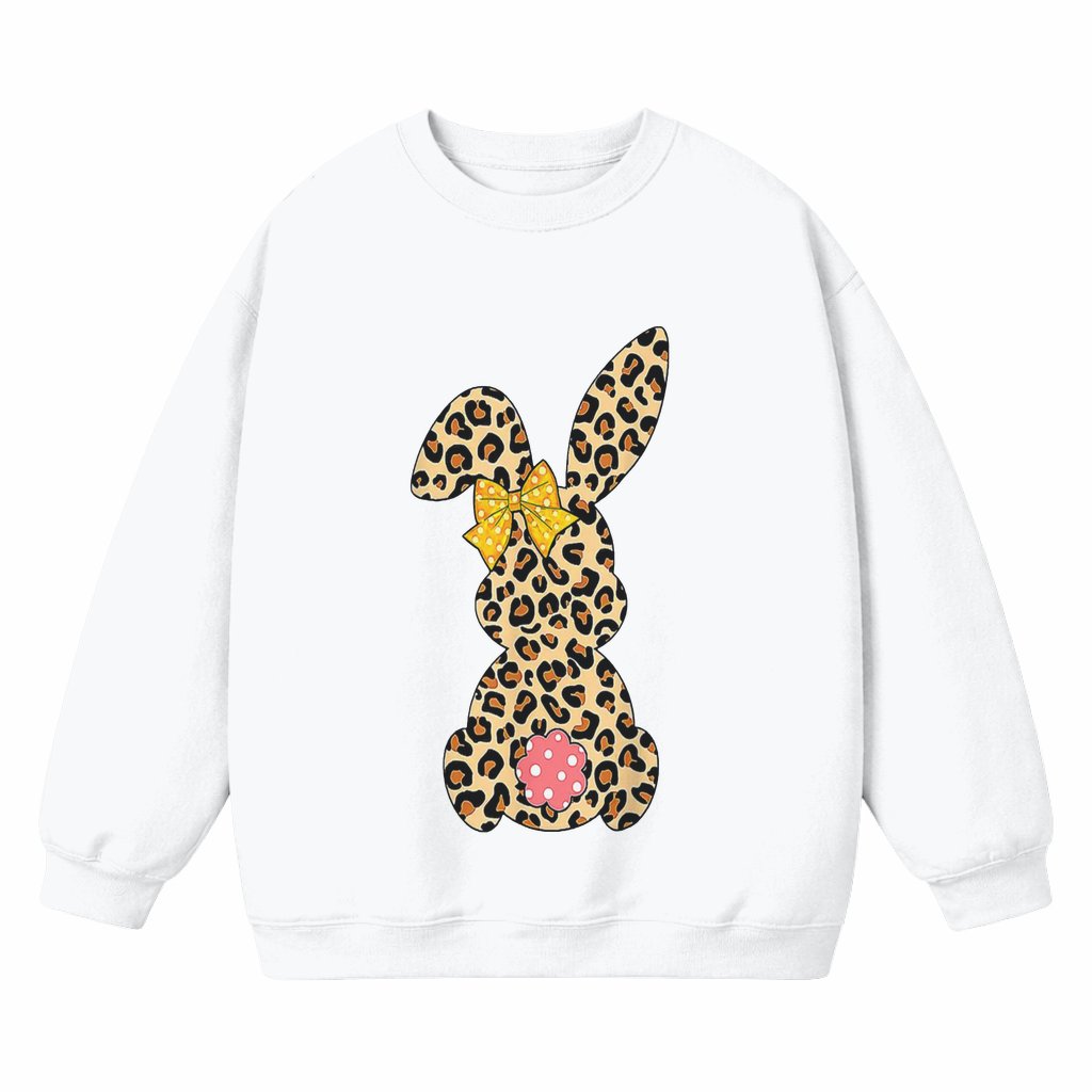 Leopards Bunny Sweatshirt Easter Day – Gift for Her Cute - front view