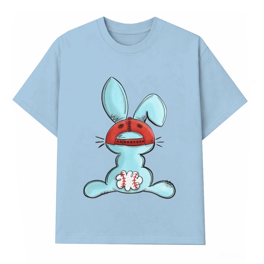 Funny Easter Bunny Baseball Player T-shirt – Easter Gift for Boy Baseball Lover - front view