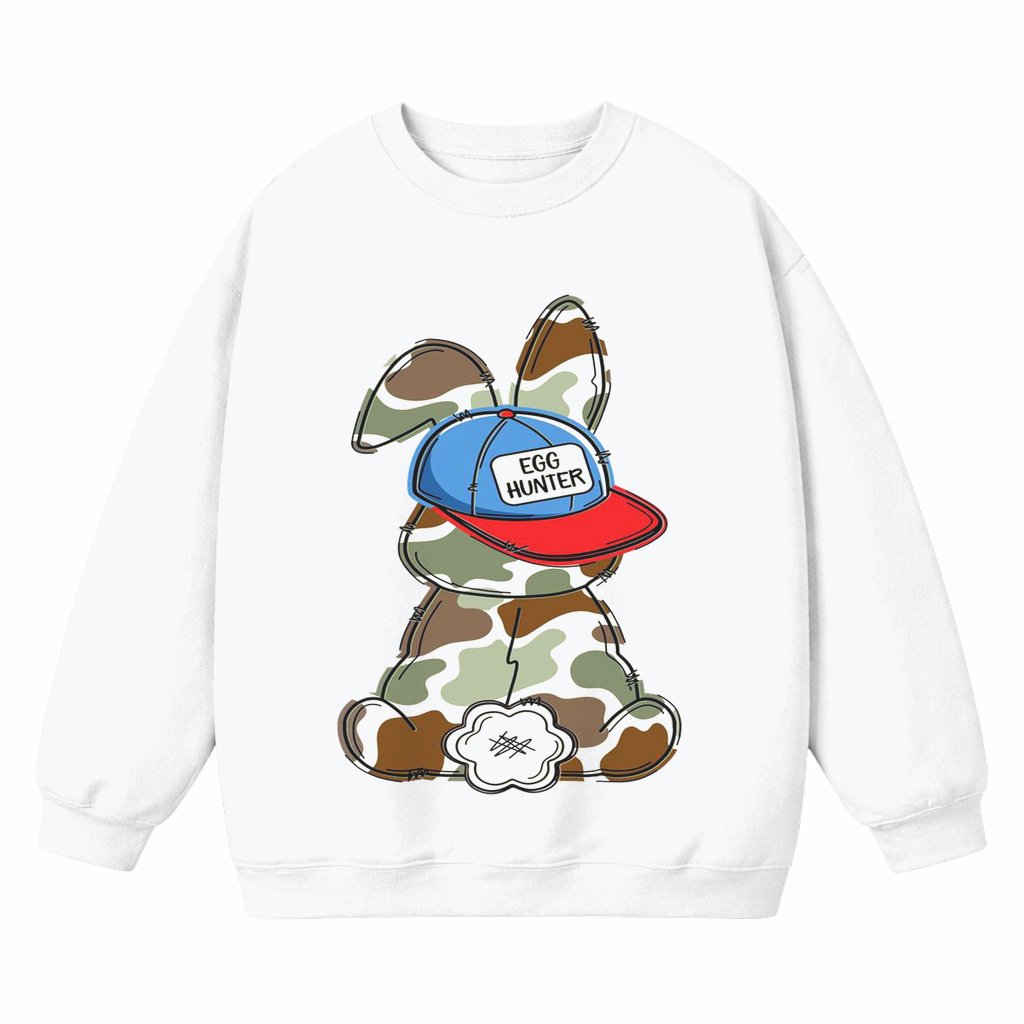 Egg Hunter Camo Bunny Sweatshirt – Easter Gift for Bunny Lovers Cute - front view