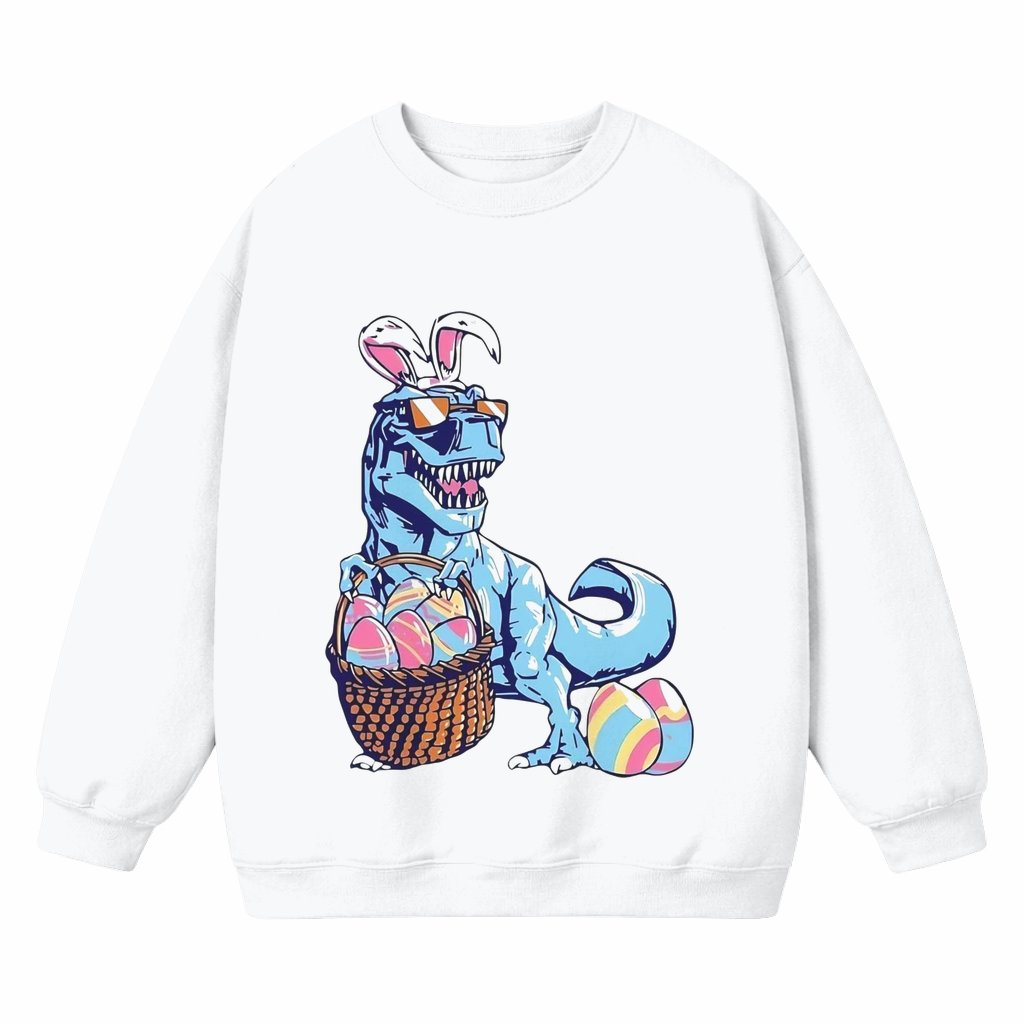 Cute Dinosaur Egg Hunter Sweatshirt – Easter Day Gift for Him Her - front view