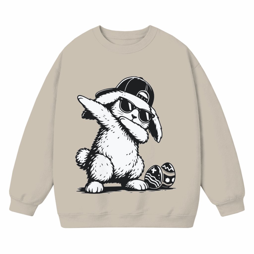 Cute Dabbing Egg Hunter Bunny Sweatshirt – Easter Gift for Him & Her - front view