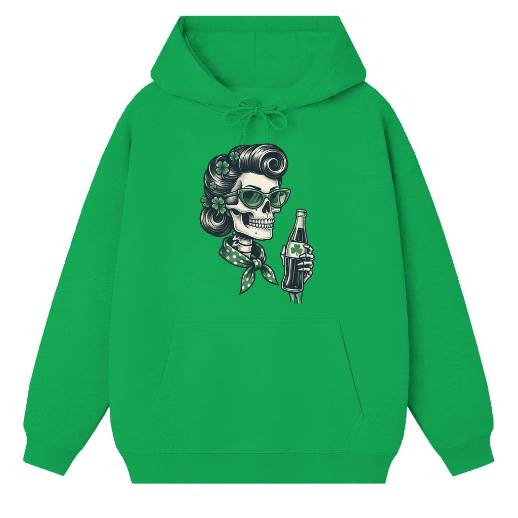 Irish Shamrock Lucky Girl Hoodie – St. Patrick's Day Gift for Irish Women - front view