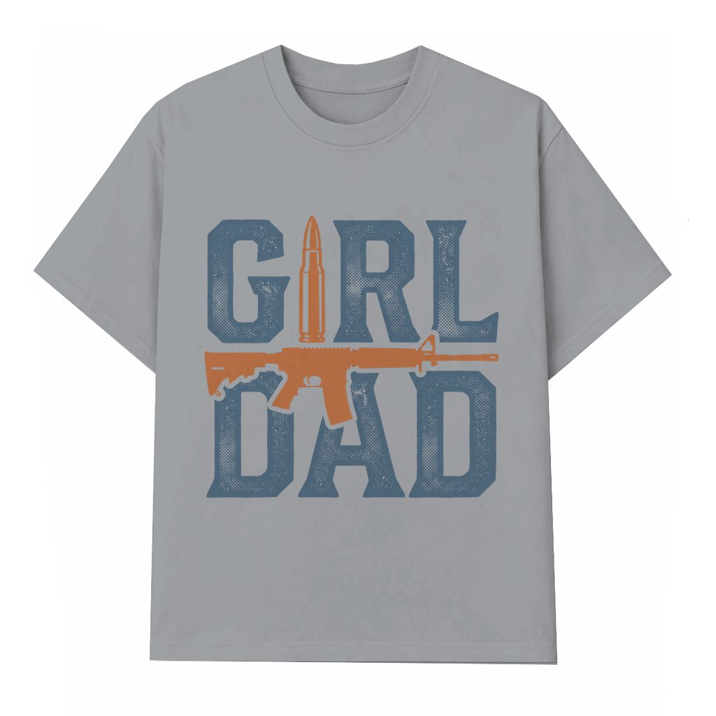 Girl Dad T-shirt – Father's Day Protector Gift for Dad Funny Graphic - front view