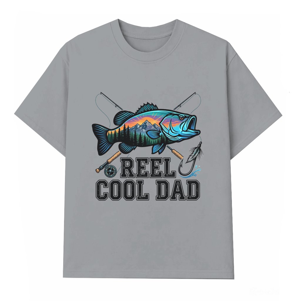 Reel Cool Dad Fishing T-shirt – Father's Day Gift for Dad Vintage Funny - front view