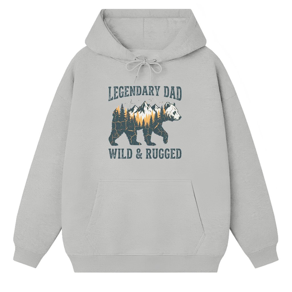 Legendary Bear Dad Hoodie – Father's Day Gift for Dad Retro 90s Outdoor Graphic - front view
