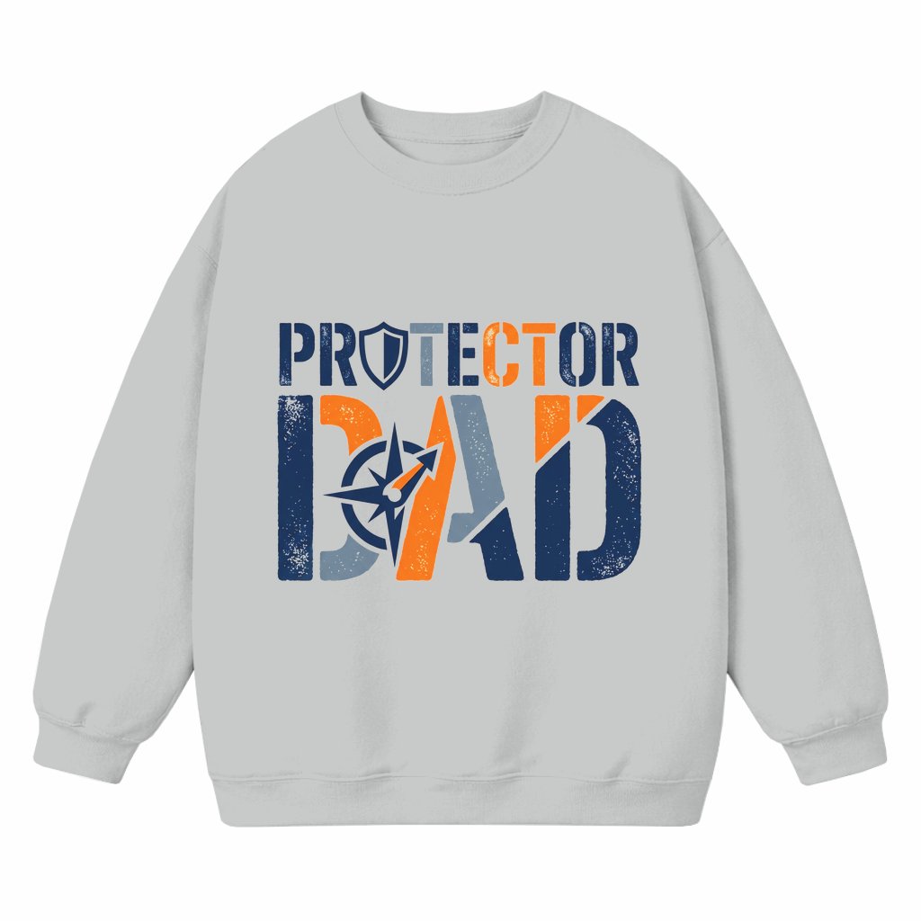 Protector Girl Dad Sweatshirt – Father's Day Gift for Father of Girls Funny Retro - front view
