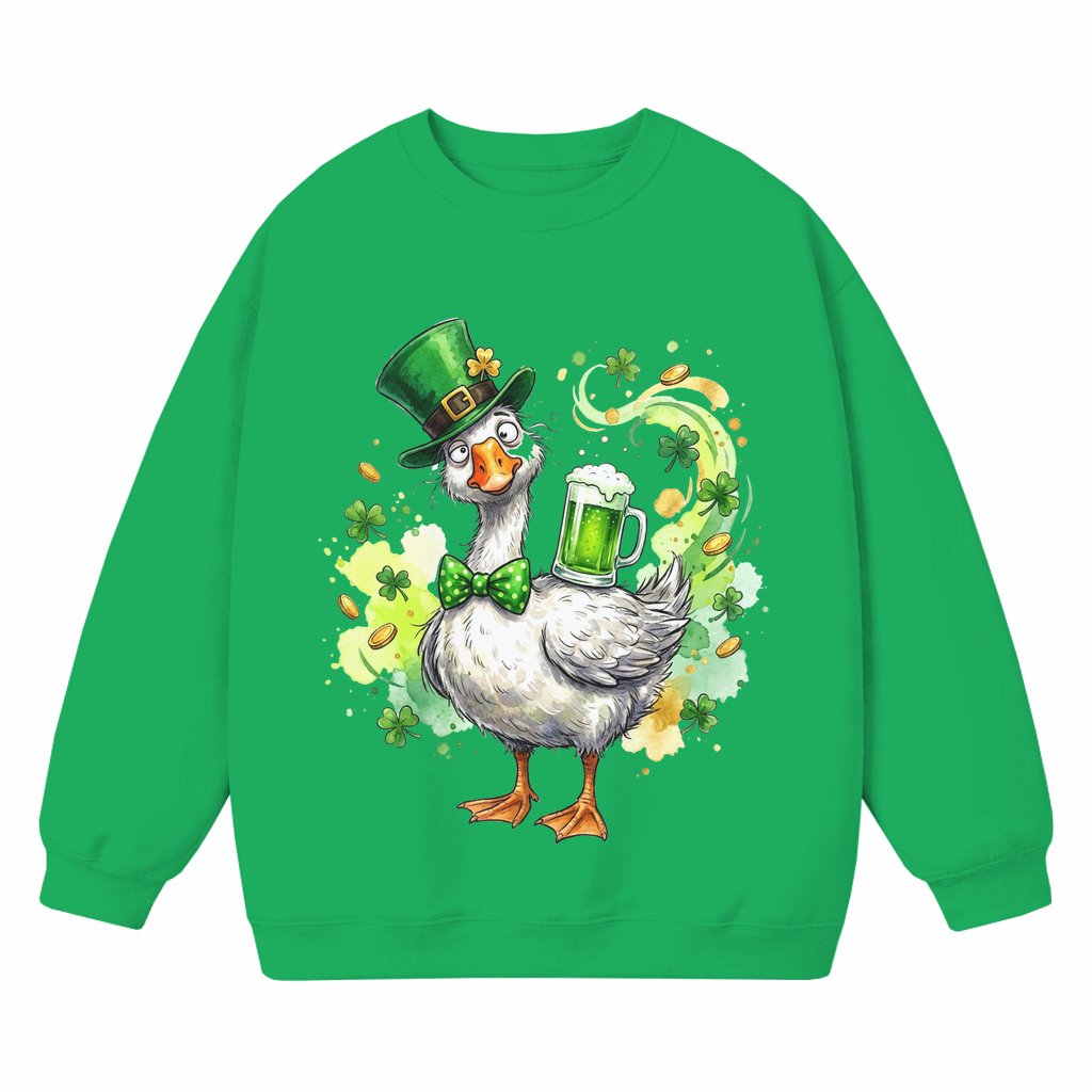 Drunk Goose Sweatshirt St. Patrick's Day – Funny Irish Drinking Gift for Him & Her - front view