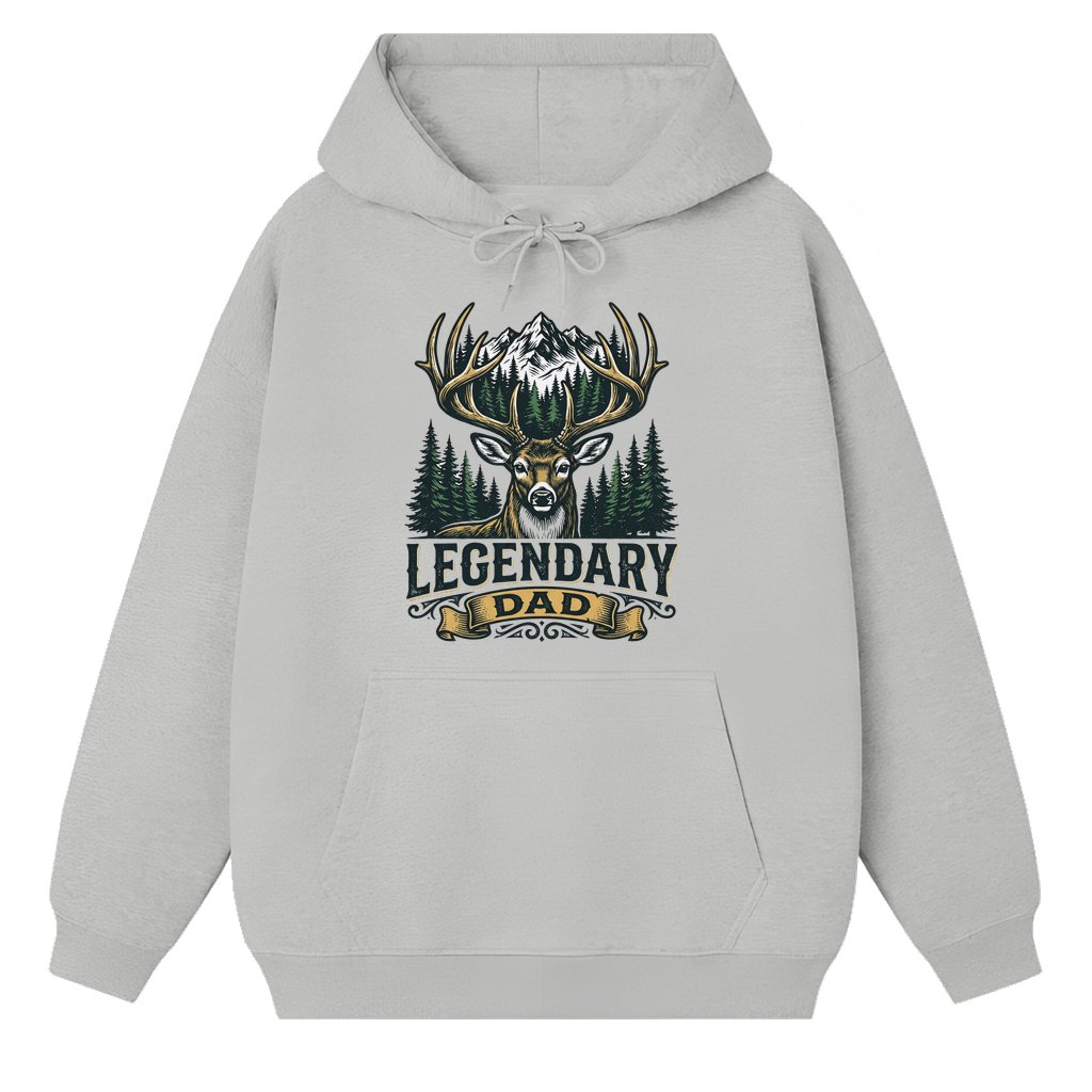 Legendary Deer Hunting Hoodie – Father's Day Gift for Dad Vintage Mountain Graphic - front view