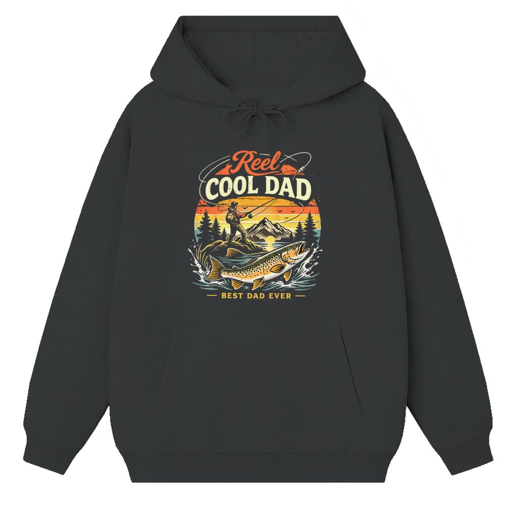 Reel Cool Dad Hoodie – Father's Day Fishing Gift for Dad Retro - front view