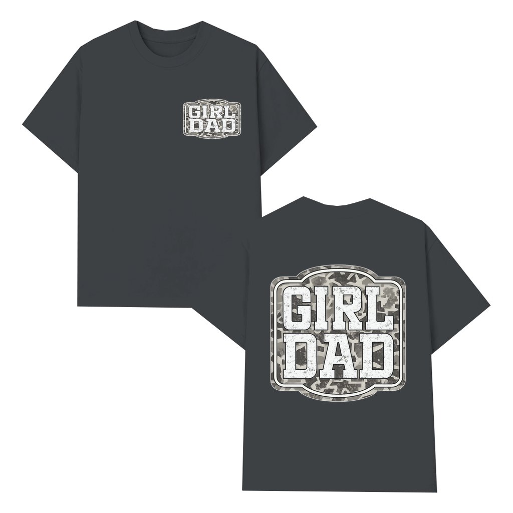 Camo Girl Dad T-shirt – Father's Day Gift for Dad from Daughters - front view