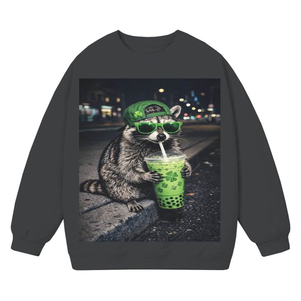 Funny Irish Raccoon Sweatshirt – St. Patrick's Day Gift for Men Women Raccoon Lover - front view