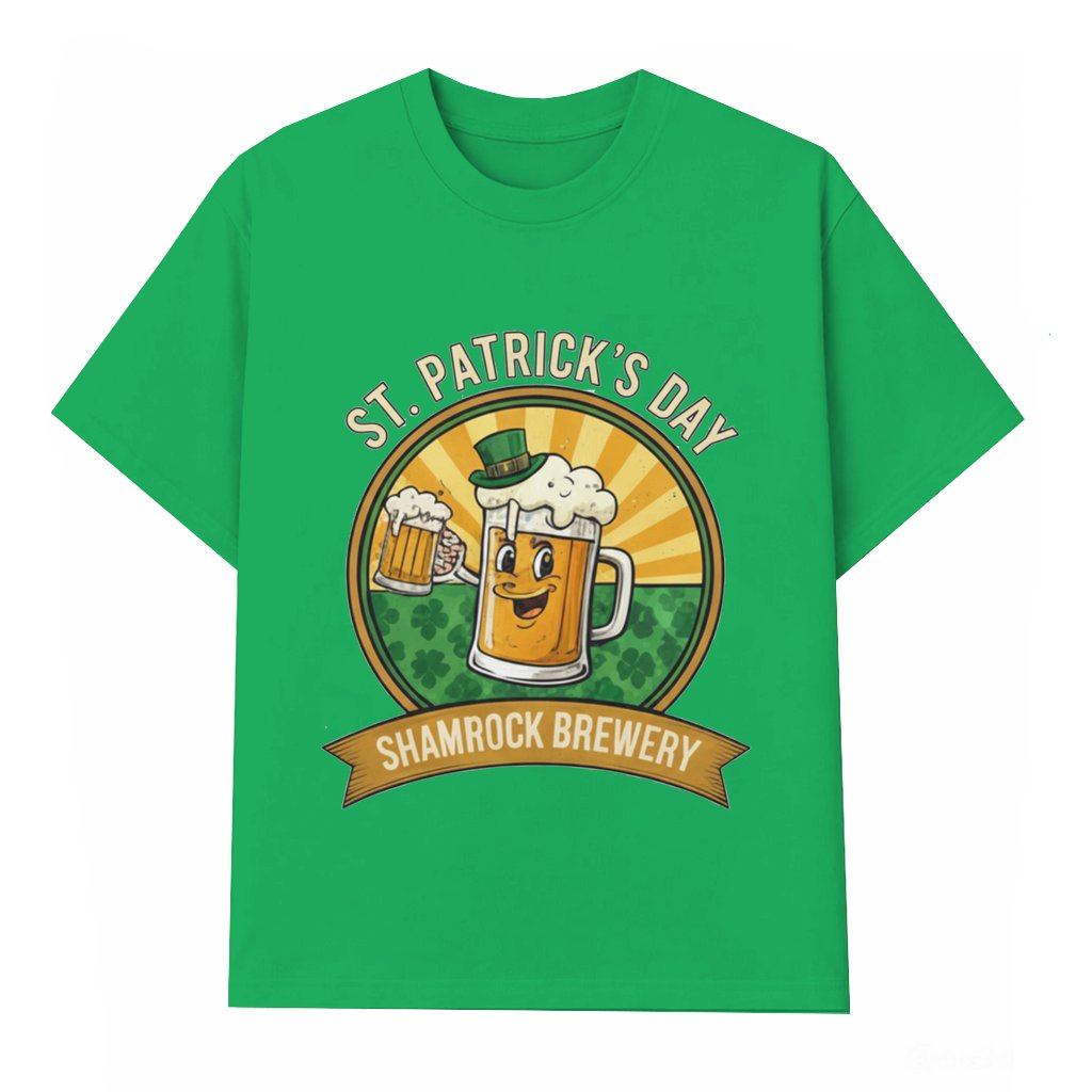 Funny Irish Green Beer Shamrock T-shirt – St Patrick's Day Gift for Him Her - front view