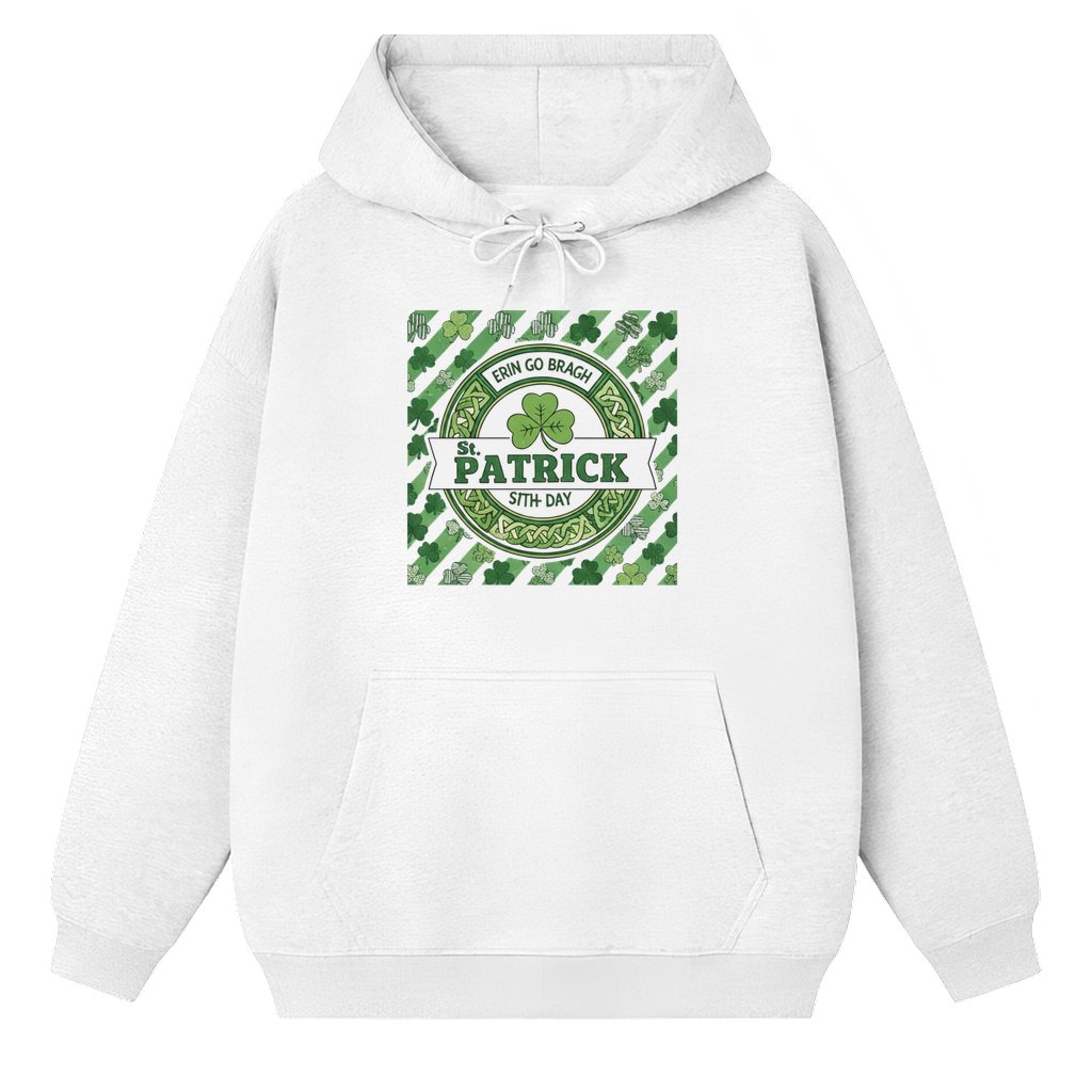 Clover Pattern Hoodie – St Patrick's Day Funny Gift for Him & Her - front view