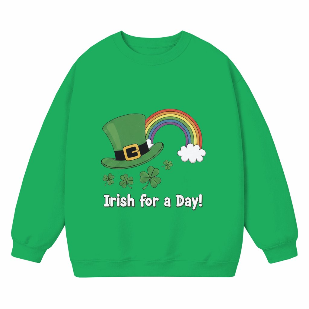 Irish For A Day Sweatshirt – St. Patrick's Day Gift for Him & Her Funny Leprechaun - front view