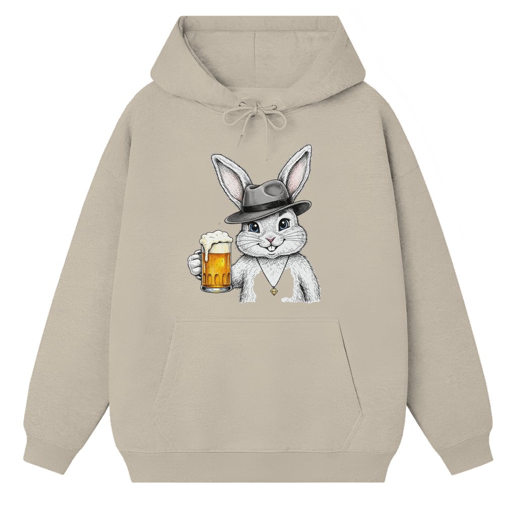 Funny Easter Bunny Beer Lover Hoodie – Easter Gift for Beer Lovers - front view