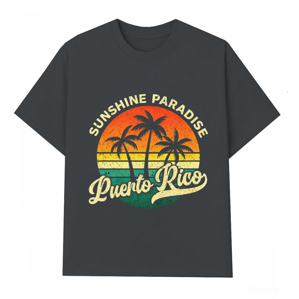 Retro 90s Puerto Rico Tropical T-shirt – Beach Holiday Gift for Summer Vacation - front view