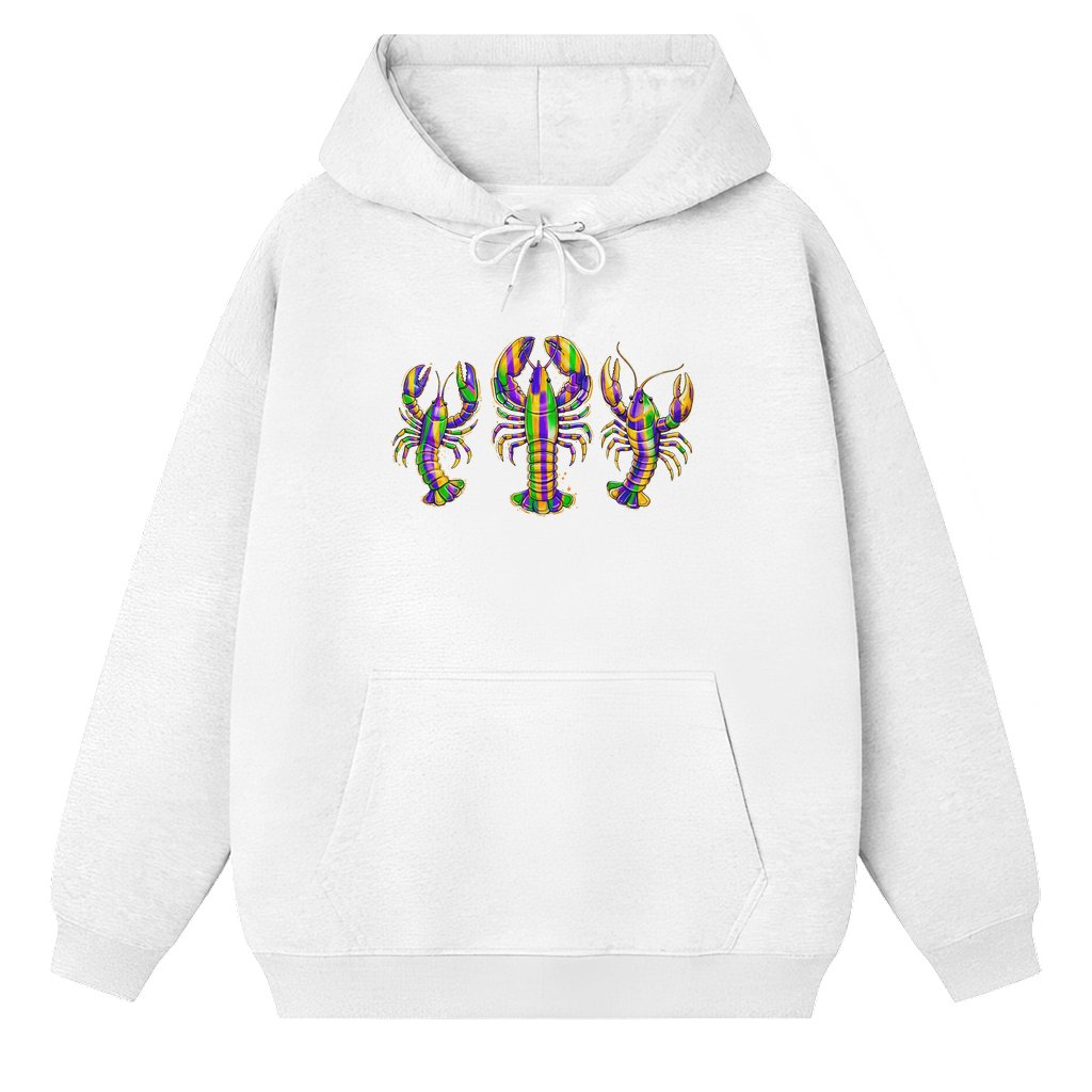Funny Crawfish Hoodie – Mardi Gras Fat Tuesday Gift for Family Matching - front view
