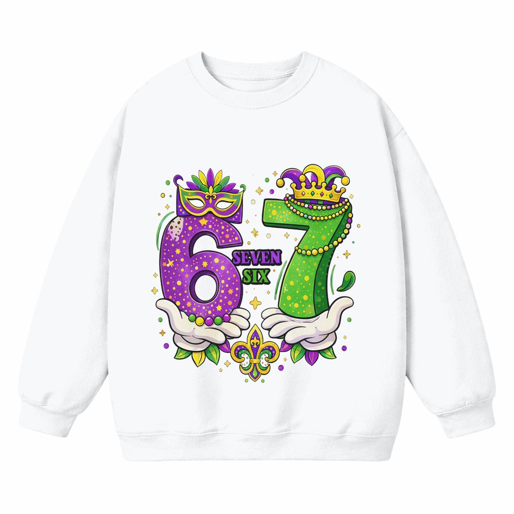 Mardi Gras 67 Meme Sweatshirt – Gift for Mardi Gras Funny - front view