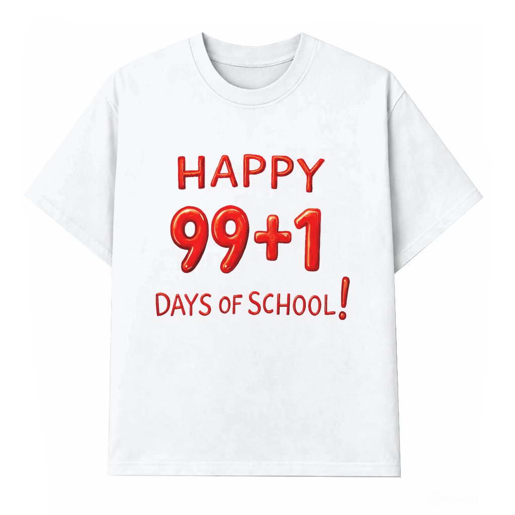 99+1 Days Of School T-shirt – 100 Days Of School Gift for Teachers Math Lovers Funny - front view