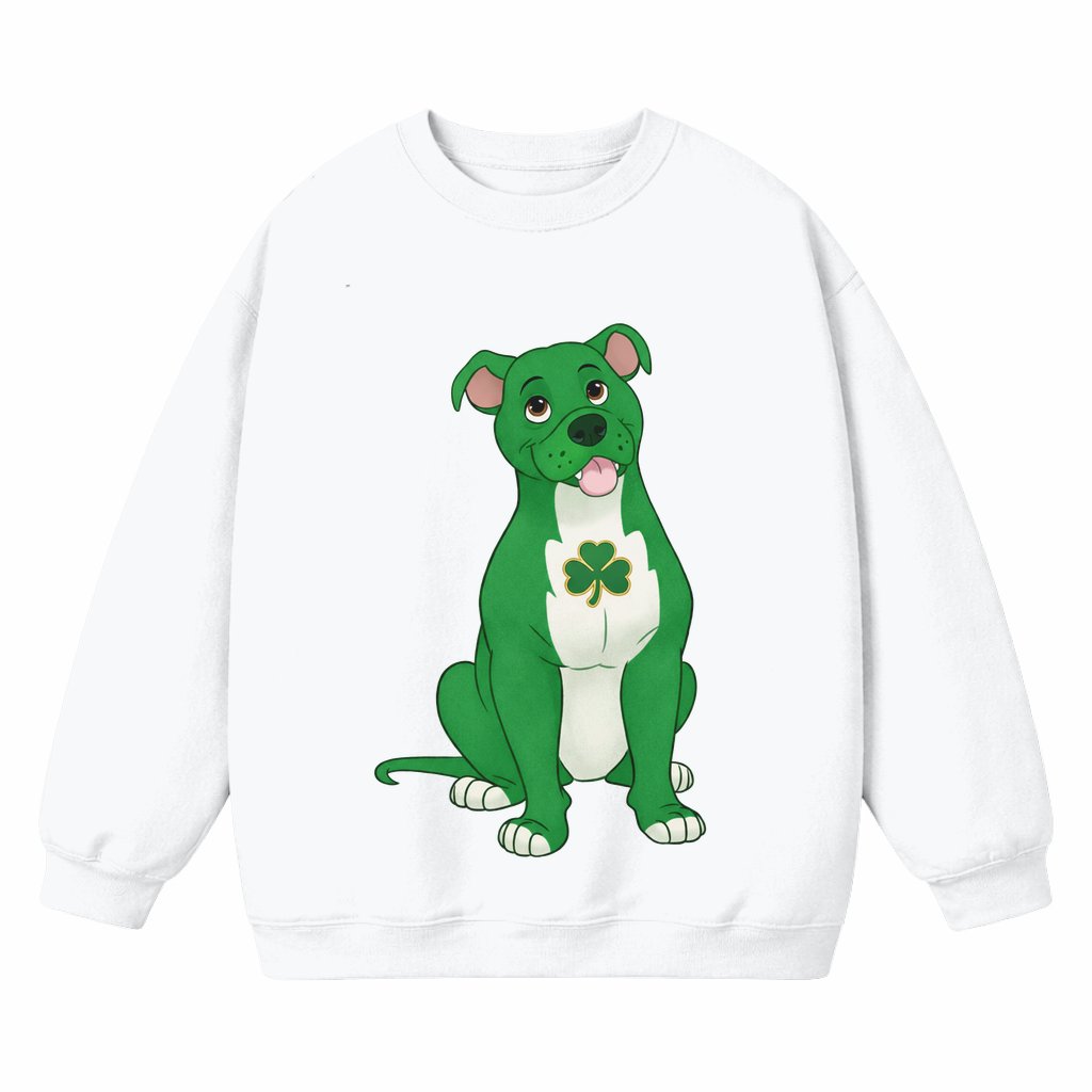 Lucky Pitbull Sweatshirt – St Patrick's Day Gift for Dog Lovers - front view