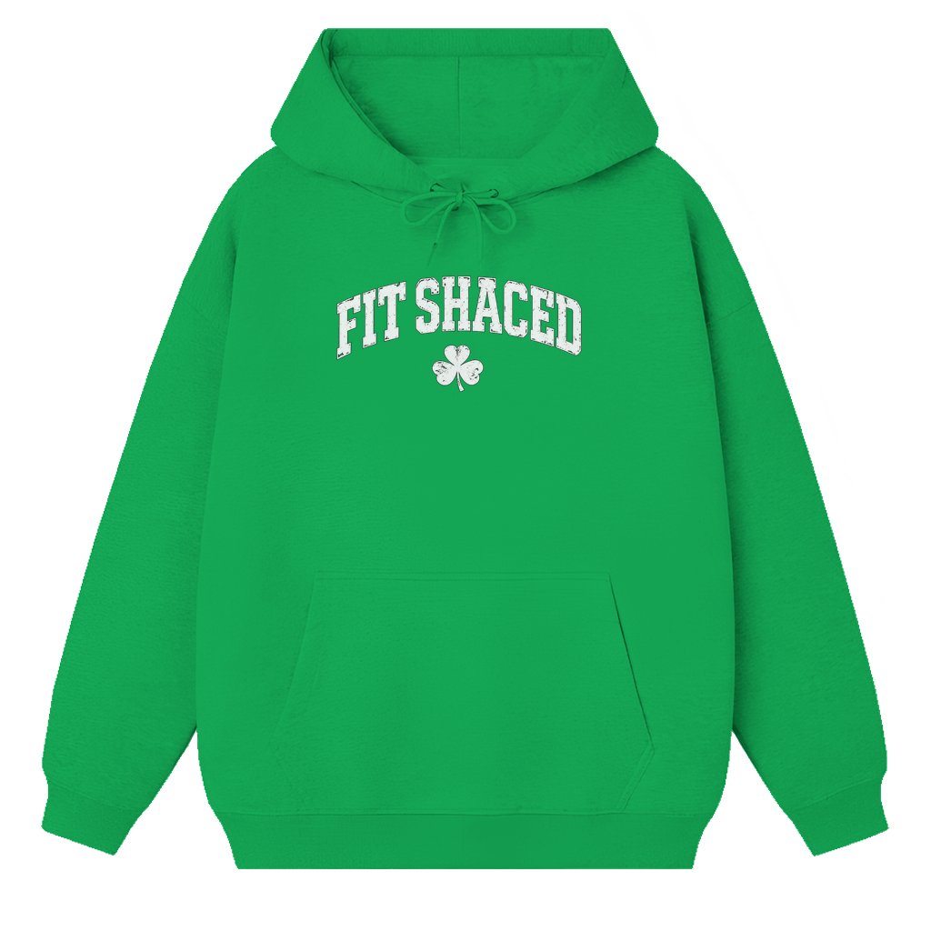 Shaced Irish Clover Hoodie – St Patrick's Day Gift for Him & Her Retro Funny Irish Drinking - front view