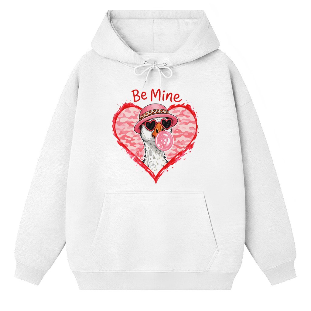 Silly Goose Bubble Gum Hoodie – Valentine's Day Gift for Goose Lover Funny Graphic - front view