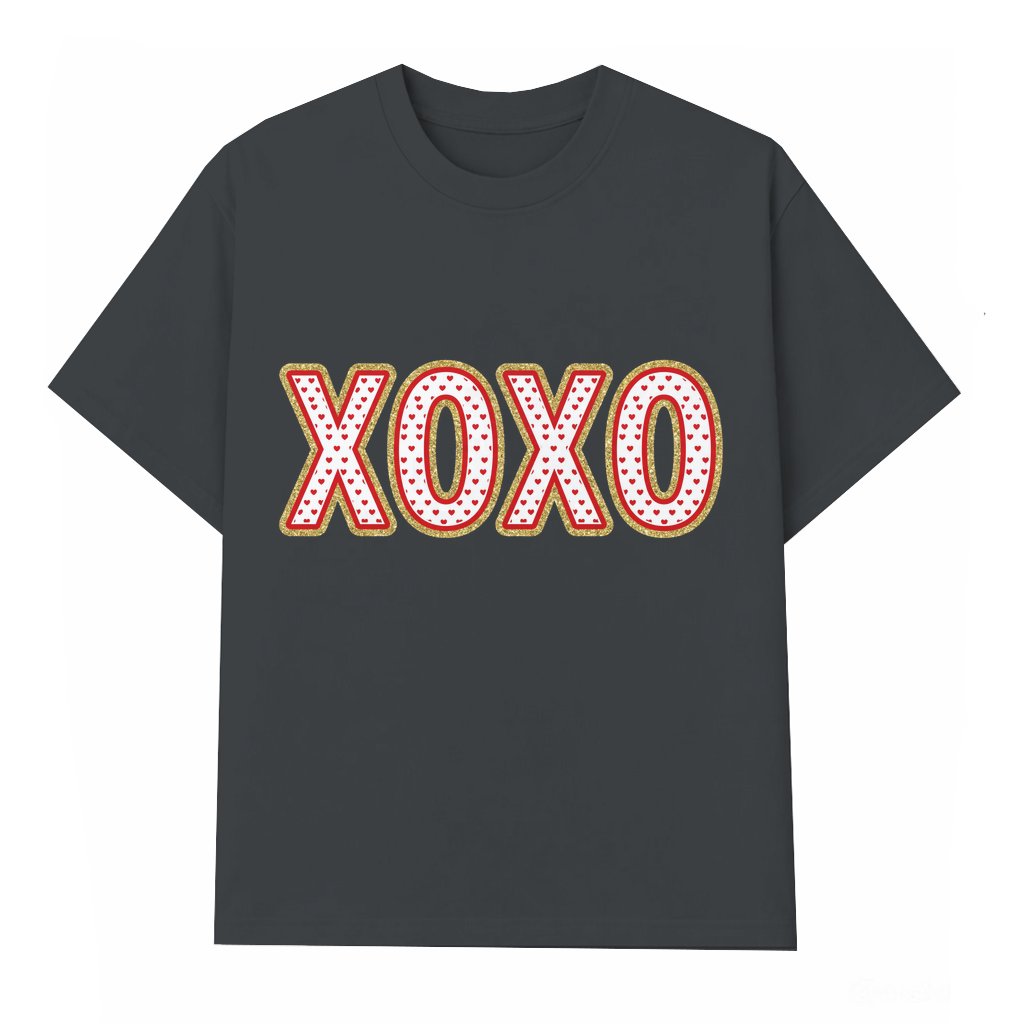 XOXO Heart T-shirt – Valentine's Day Gift for Women Cute Love - front view