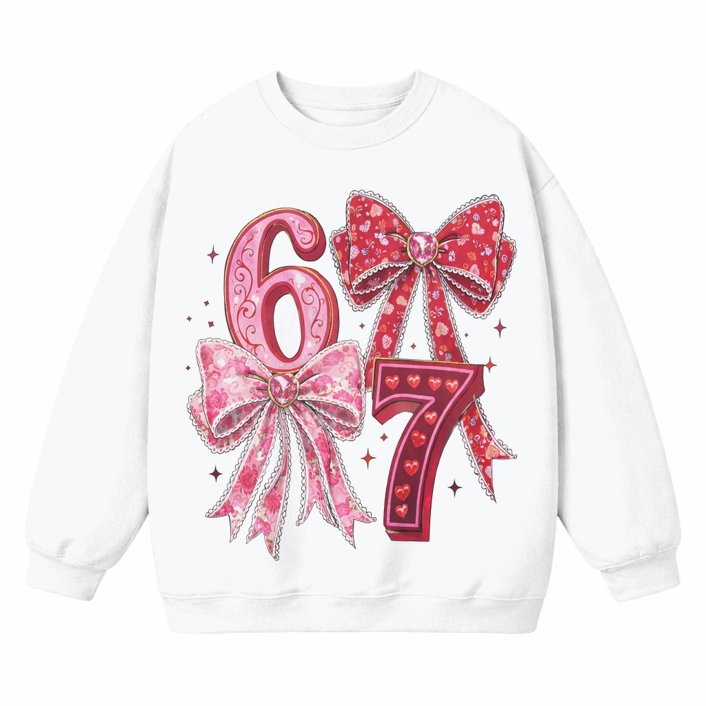 Coquette Bow Sweatshirt – Valentine's Day Gift for Her Cute Aesthetic - front view