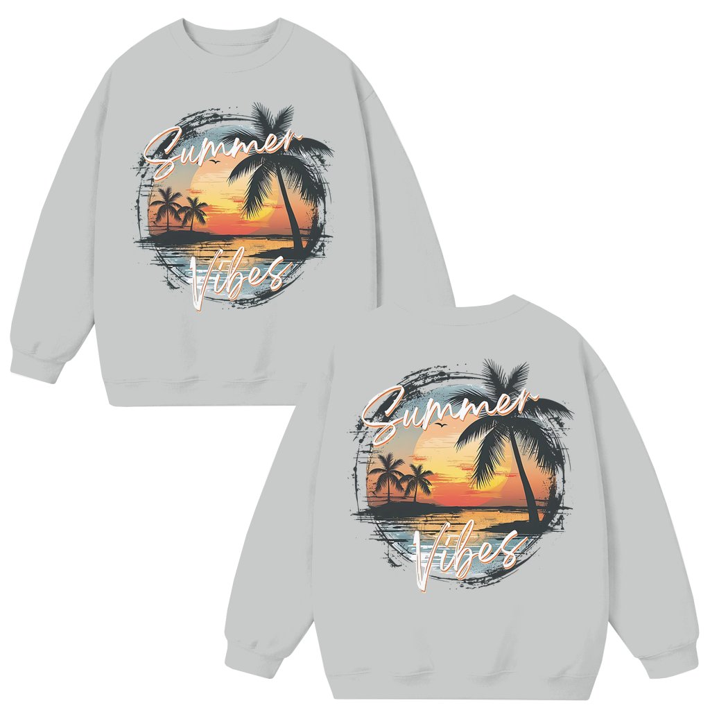 Retro Summer Vibes Sweatshirt – Summer Beach Style Gift for Her - front view