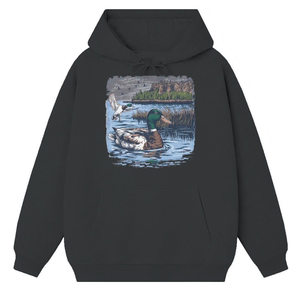 Mallard Duck Hunting Camo Hoodie – Hunting Gift for Hunters Outdoor Graphic - front view