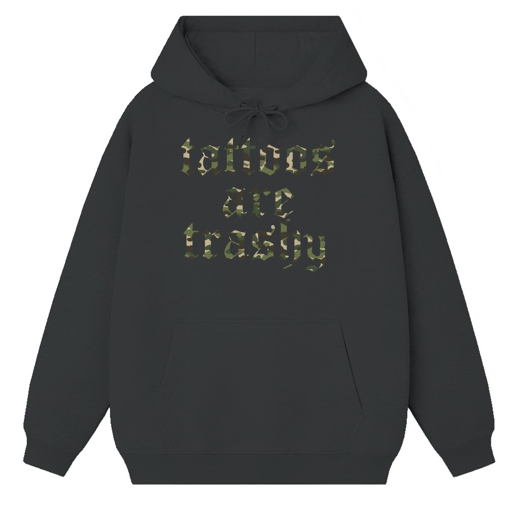 Funny Camo Tattoos Are Stupid Hoodie – Humor Gift for Men Anti-Tattoo - front view
