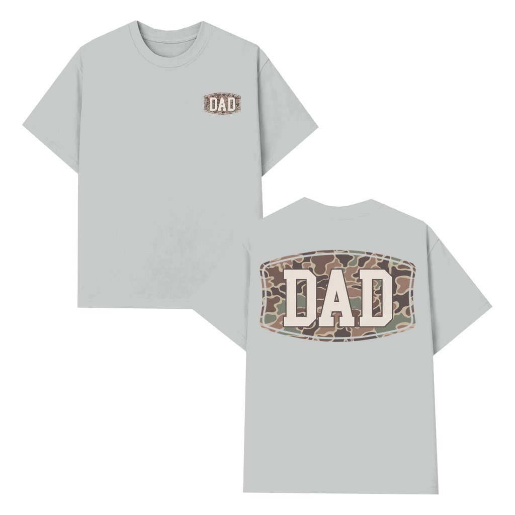 Camo Dad T-shirt – Father's Day Gift for Dad 2 Sided Print Stylish Pocket - front view