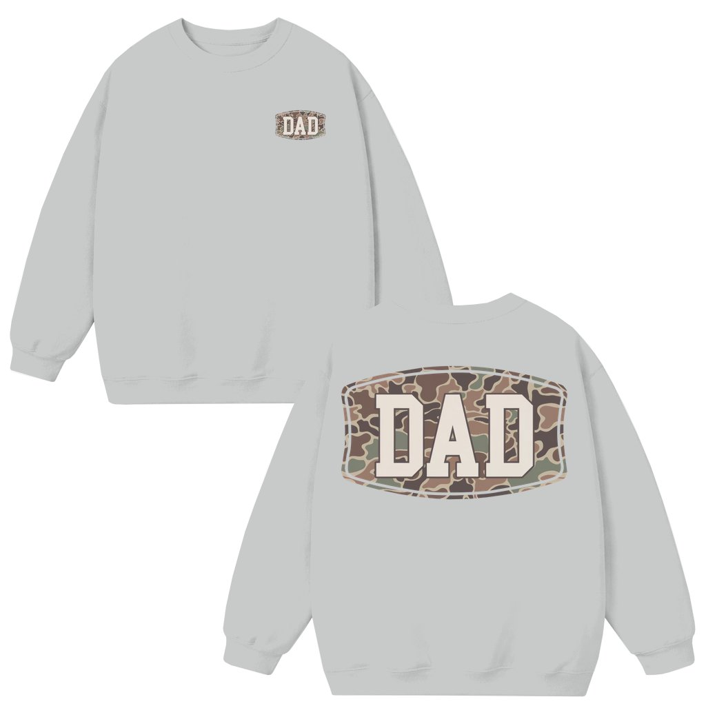 Camo Dad Sweatshirt – Father's Day Gift for Dad Trendy 2 Sided Print - front view
