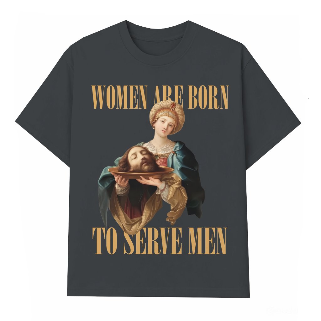 Feminist Unhinged Judith Beheading Holofernes T-shirt – Vintage Y2K Style Gift for Women - front view