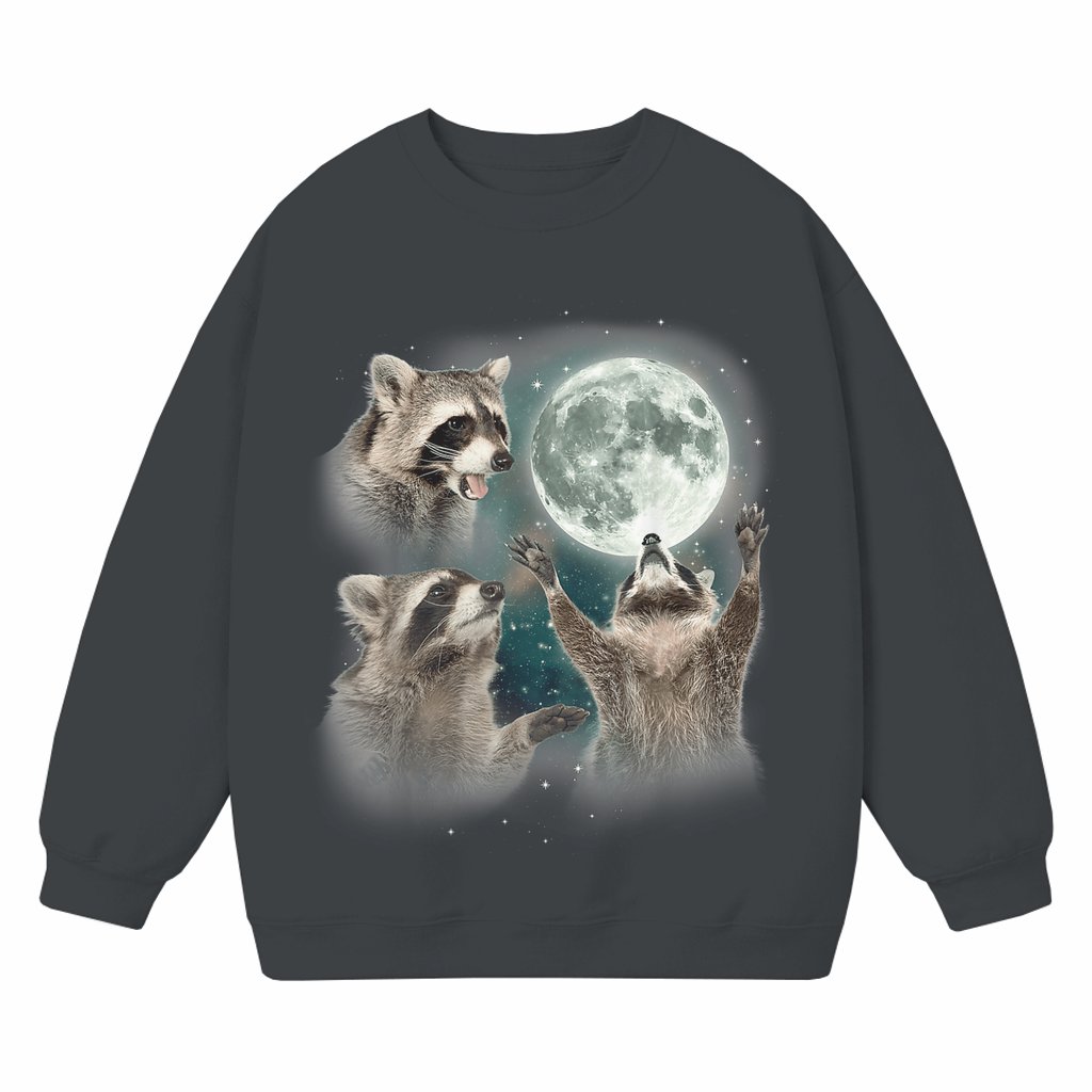 Funny Vintage Raccoon Sweatshirt – Birthday Gift for Raccoon Lovers Retro Style - front view