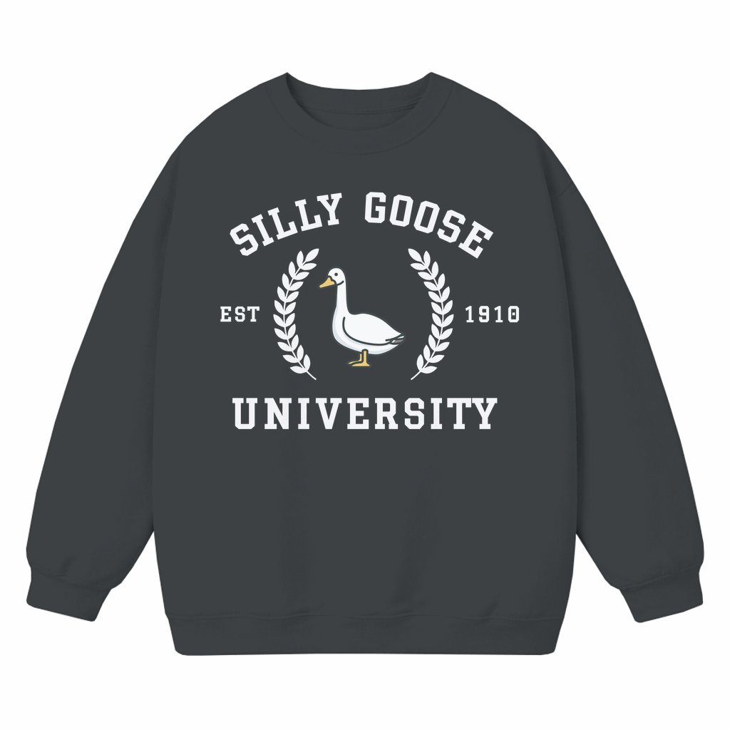 Silly Goose University Sweatshirt – Funny Gift for Friends Vintage Classic Crewneck - front view