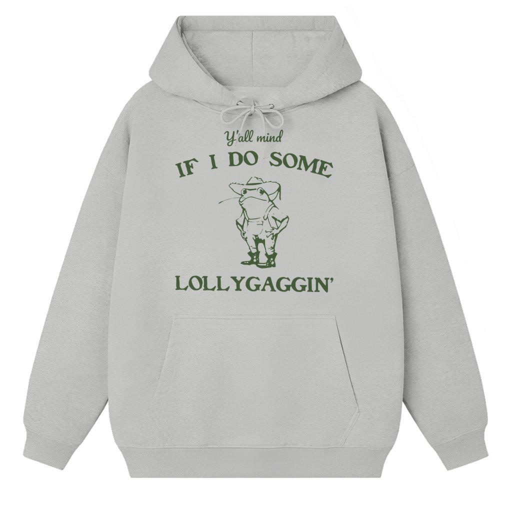 Funny Lollygagging Frog Hoodie – Gift for Animal Lover Vintage Cute - front view