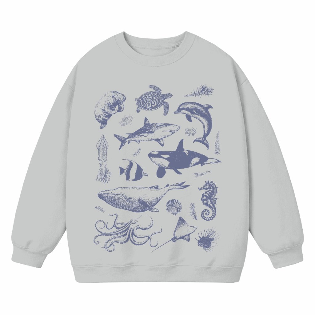 Vintage 90s Tattoo Sea Animal Sweatshirt – Gift for Ocean Lover - front view