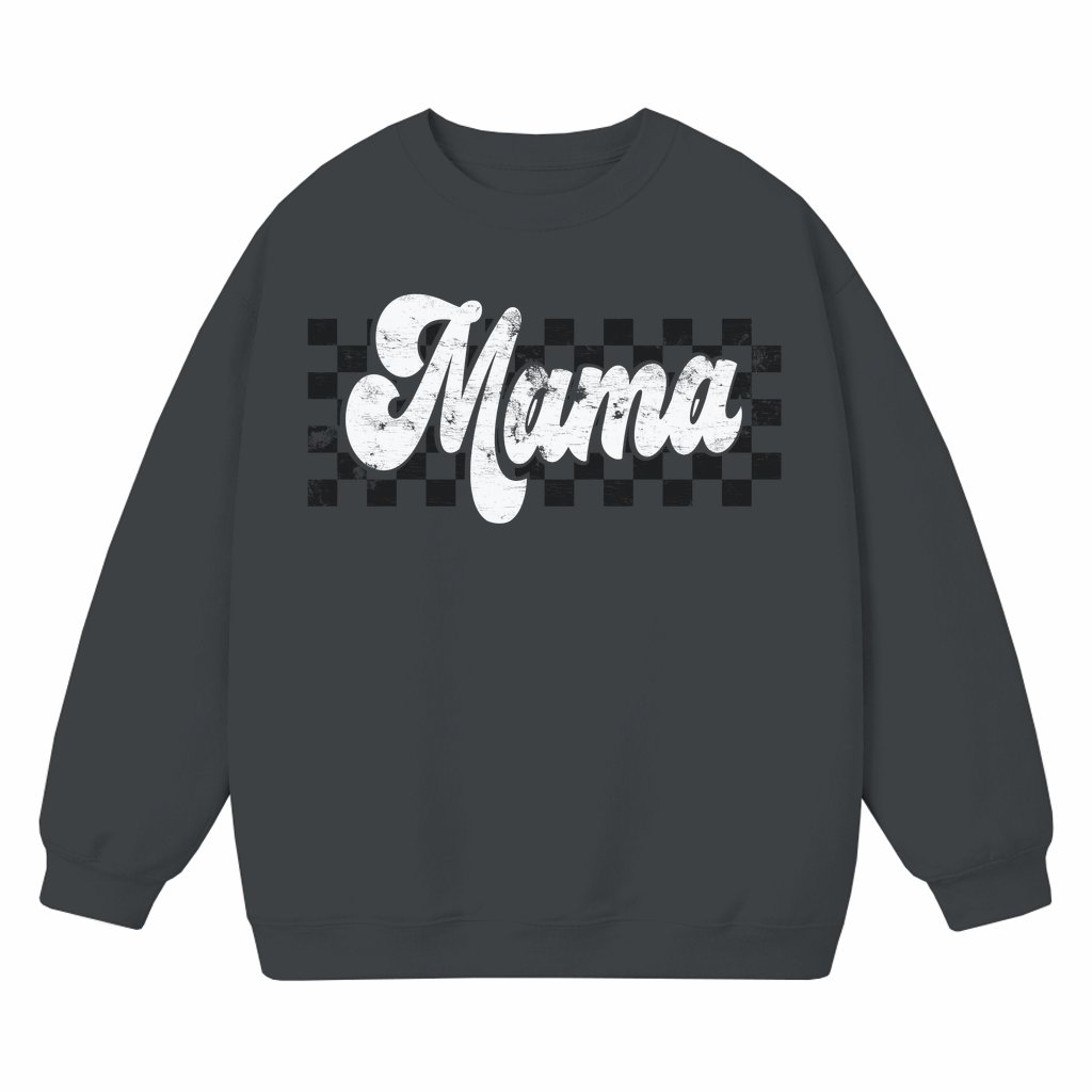 Checkers Mama Sweatshirt – Mother's Day Gift for Mom Vintage Retro Motherhood - front view