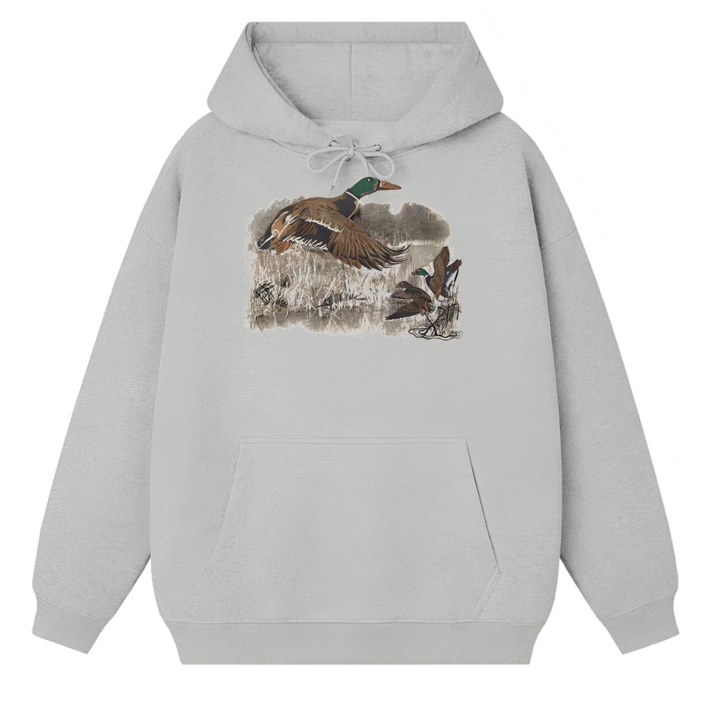 Vintage Duck Hoodie – Retro Mallard Birthday Gift for Animal Lovers - front view