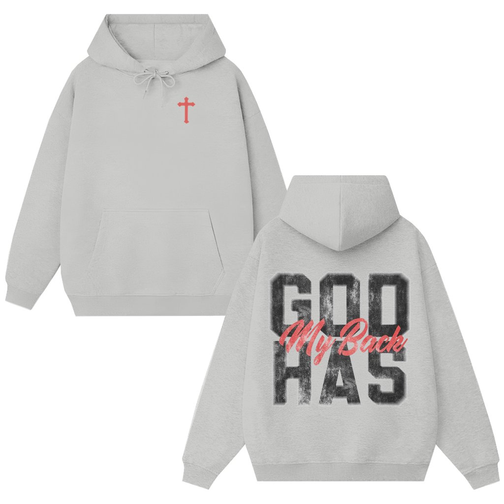 Vintage God Has My Back Hoodie – Christian Faith Gift for Men Women - front view