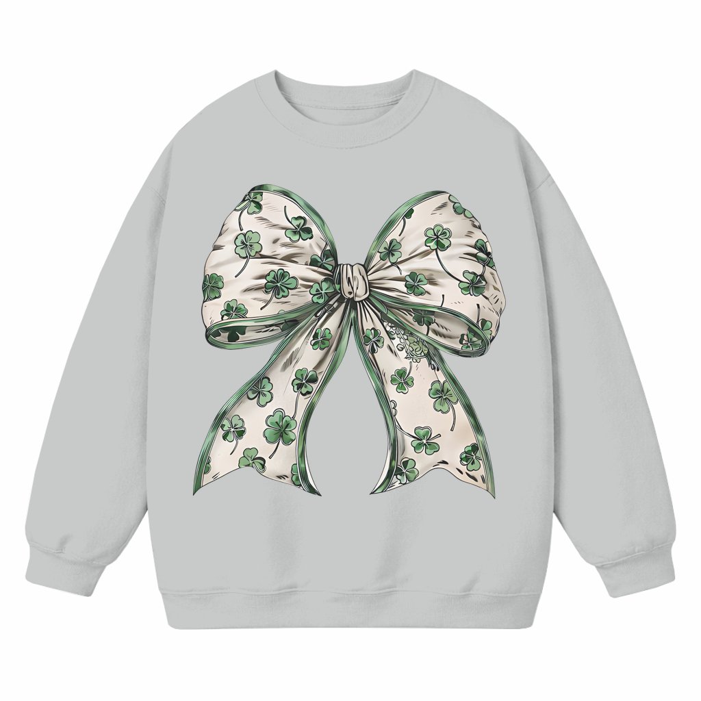 Retro Coquette Sweatshirt – St. Patrick's Day Gift Lucky Shamrock - front view