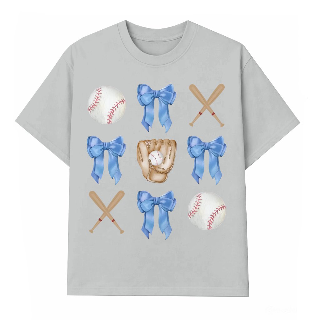 Coquette Baseball Bow Lover T-shirt Game Day – Vintage Gift for Baseball Mom - front view