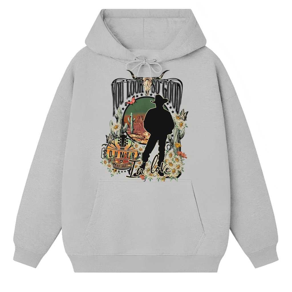 Country In Love Hoodie – Birthday Gift for Men Vintage Rodeo Style - front view